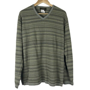 Ermenegildo Zegna V-Neck Striped Sweater Size Medium